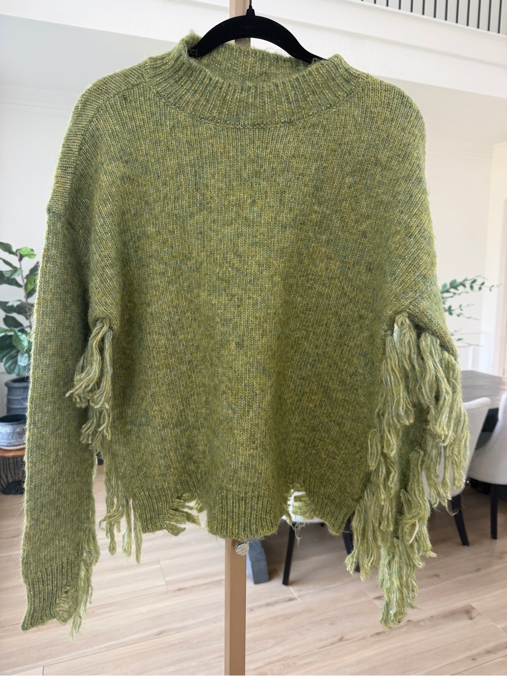 C&V Chelsea & Violet Fringe Distressed Sweater